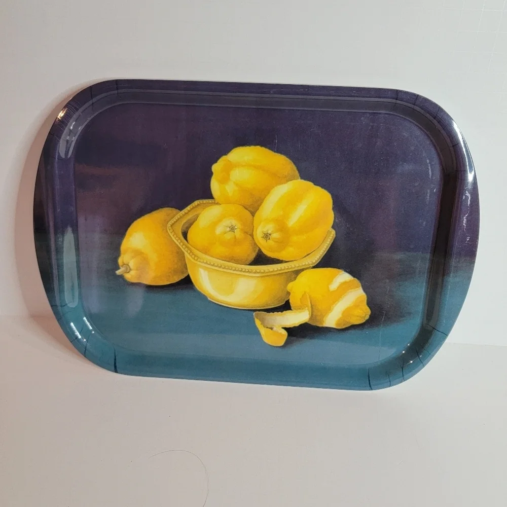 2 Wilscombe Wellington Melamine Trays Lemons and Fruits Persimmons, Apples +